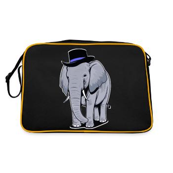 Elephant with hat - Retro Bag - black/gold - Back