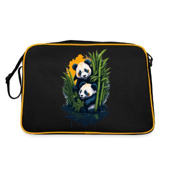 Pandas mignons - Sac Retro - noir/or - Dos