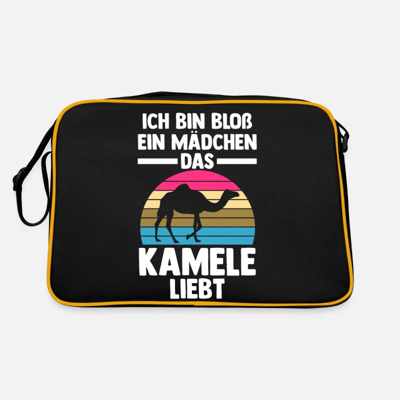 Kamel - Retro Tasche - Schwarz/Gold