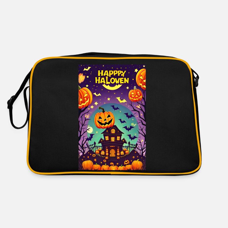 Happy Halloween - Retro Tasche - Schwarz/Gold