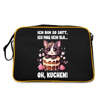 Chat Gâteau Tarte Sucré Dent Cuisson Sucré Drôle - Sac Retro - noir/or - Dos