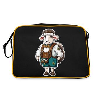 Lederhosen / Animal / Traditional costume / Tradition / Sheep - Retro Bag - black/gold - Back