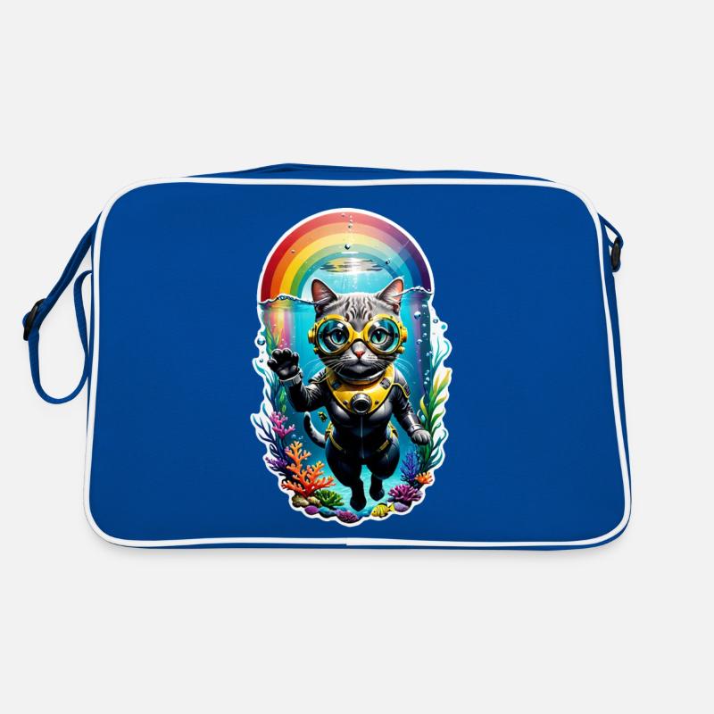chat faisant de la plongée Sac Retro