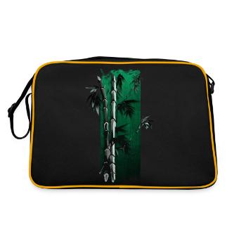 Bamboo Bliss: Elegance in Green - Retro Bag - black/gold - Back