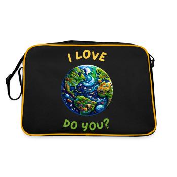 I Love Planet Earth. Do you? - Sac Retro - noir/or - Dos