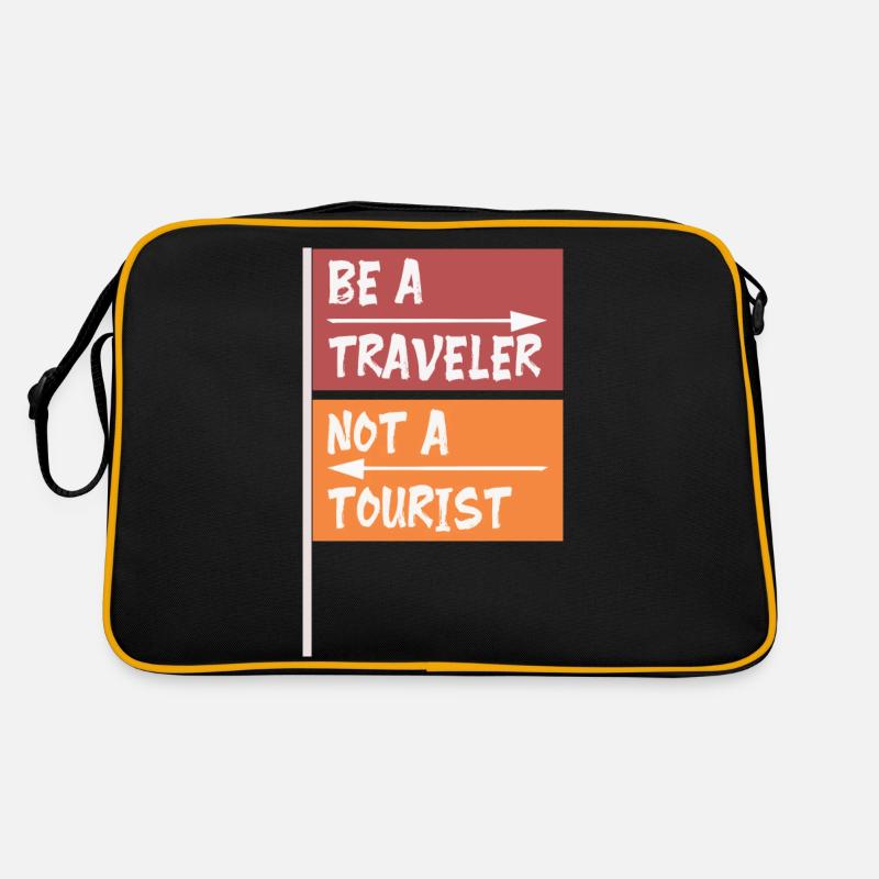 Sei ein Reisender, kein Tourist Retro Tasche