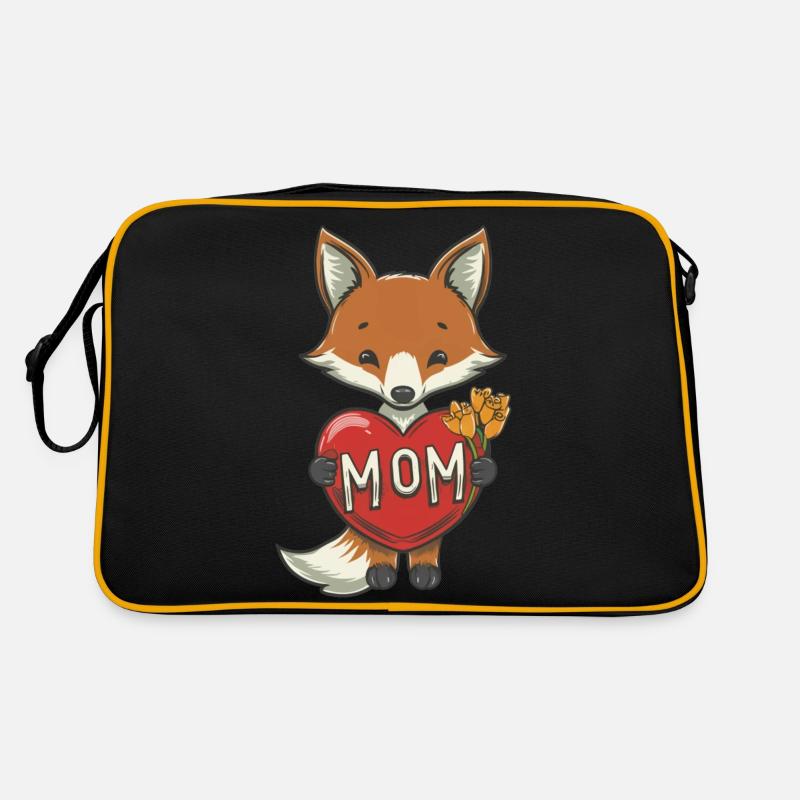 FOX MOM - Retro Tasche - Schwarz/Gold