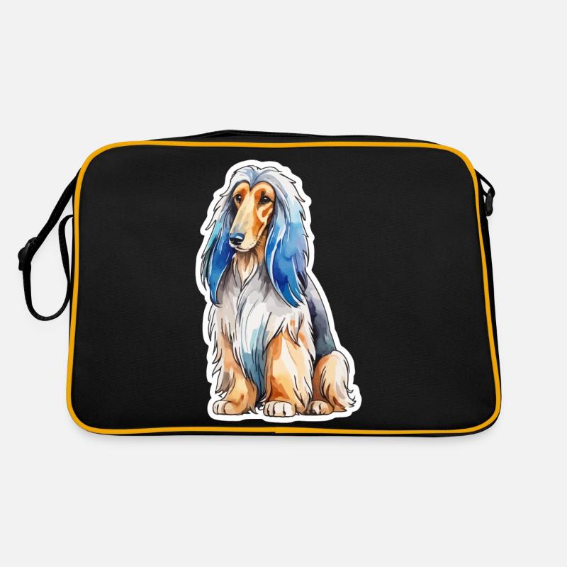 Lévrier afghan aquarelle Sac Retro