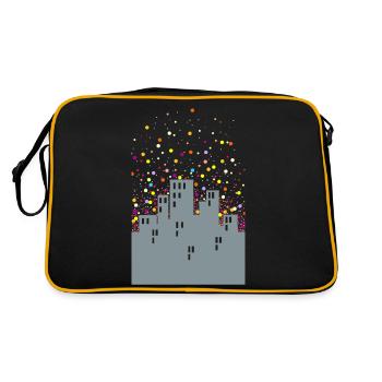 Zuhause daheim - Retro Tasche - Schwarz/Gold - Hinten