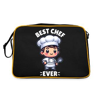 Bester Koch aller Zeiten - Retro Tasche - Schwarz/Gold - Hinten
