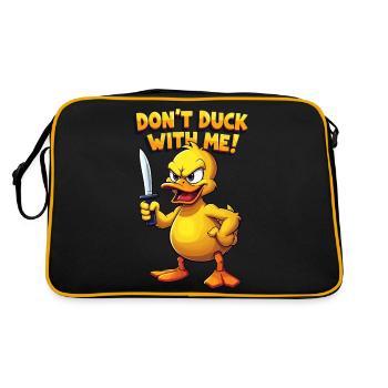 Duck dich nicht mit mir - Retro Tasche - Schwarz/Gold - Hinten