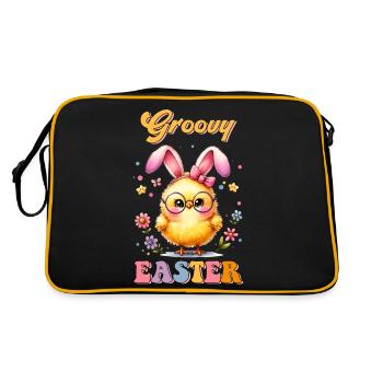 Easter Easter Bunny Easter Eve Easter Sunday Easter Egg Spring - Retro Bag - black/gold - Back