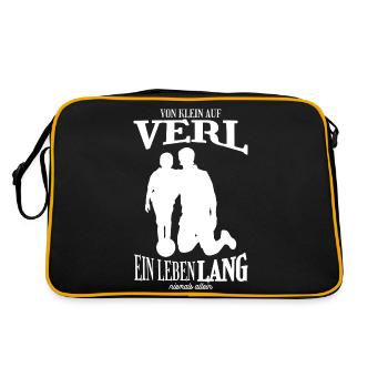 Verl Football Cadeau de famille - Sac Retro - noir/or - Dos
