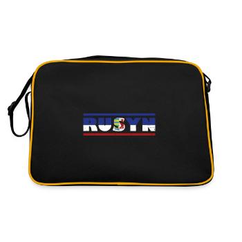 Rusyn Slawen Rusnak Karpaten-Rus Herkunft - Retro Tasche - Schwarz/Gold - Hinten