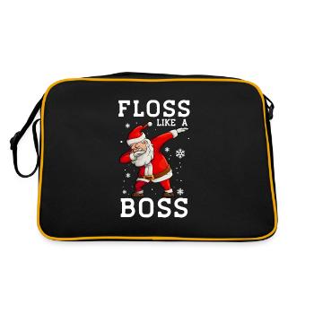 Weihnachtsmann Dab - Retro Tasche - Schwarz/Gold - Hinten