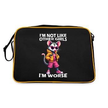 Ich bin nicht wie andere Mädchen Ich bin schlimmer - Retro Tasche - Schwarz/Gold - Hinten