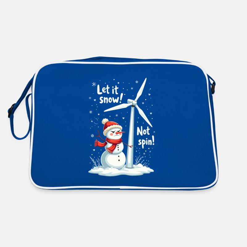 Stop Wind Turbines - Let it Snow, Not Spin Retro Bag
