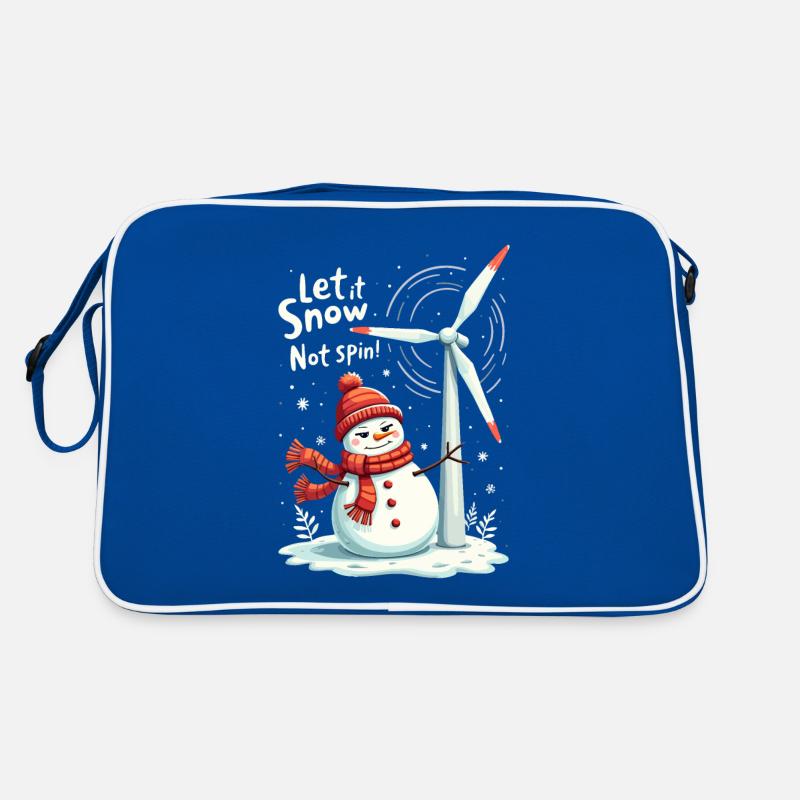 Stop Wind Turbines - Let it Snow, Not Spin Retro Bag