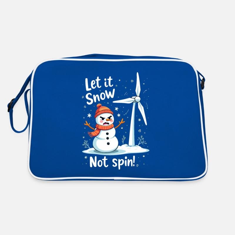 Stop Wind Turbines - Let it Snow, Not Spin Retro Bag