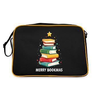 Merry Bookmas - Holiday Cheer for Book Lovers - Retro Bag - black/gold - Back