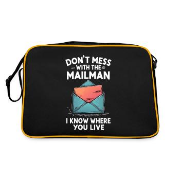 Don't Mess with the Mailman Humor - Retro Bag - black/gold - Back