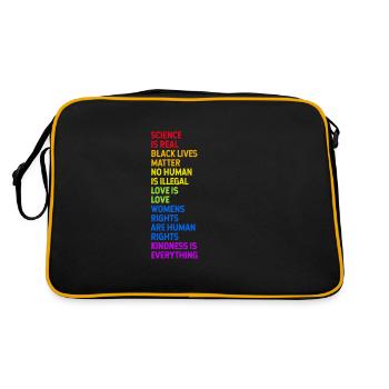 lgbtq, lgbt, gay pride, schwul, regenbogen, pride - Retro Tasche - Schwarz/Gold - Hinten