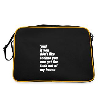 Techno Party DJ festival edm music gift - Retro Bag - black/gold - Back