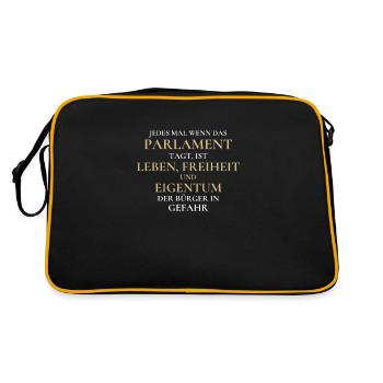 Freedom Libertarian state property policy gift - Retro Bag - black/gold - Back