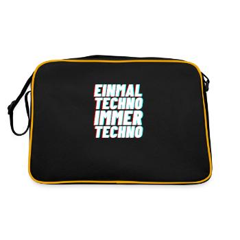 Techno electro Musik club rave geschen - Retro Tasche - Schwarz/Gold - Hinten