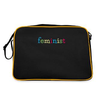 feminismus geschlecht gender gleichberechtigung - Retro Tasche - Schwarz/Gold - Hinten
