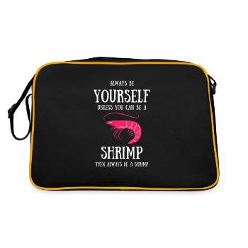 Garnelen Shrimp aquarium languste geschenk krabbe - Retro Tasche - Schwarz/Gold - Hinten
