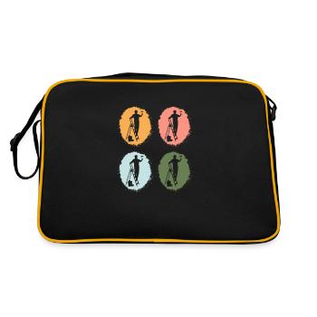 Peintre, Artiste, Art, Pinceau Palette de couleurs - Sac Retro - noir/or - Dos