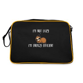 I'm not lazy, just energy-efficient - sloth - Retro Bag - black/gold - Back
