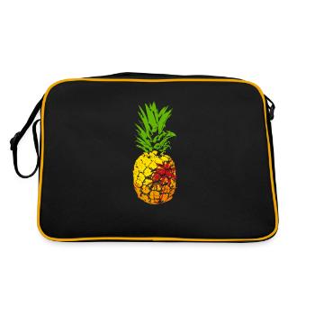 Pineapple Beach Ananas - Retro Tasche - Schwarz/Gold - Hinten