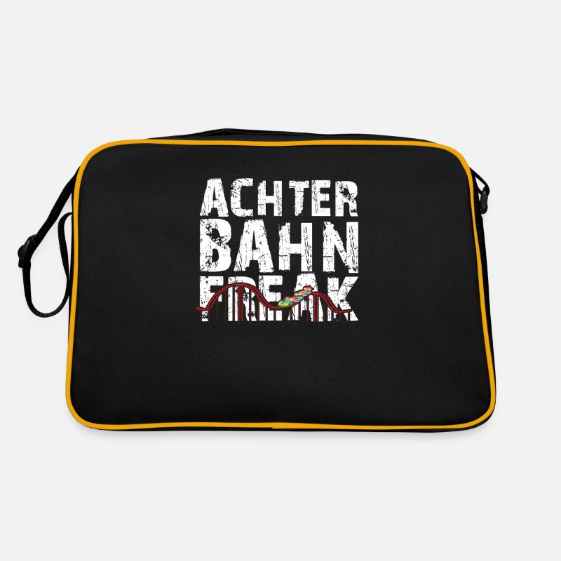Achterbahn Retro Rollercoaster Freizeitpark Spruch - Retro Tasche - Schwarz/Gold