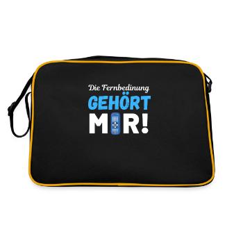 DIE FERNBEDIENUNG GEHÖRT MIR !! WITZIGS FUN DESIGN - Retro Tasche - Schwarz/Gold - Hinten