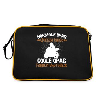 MOTORRAD OPA! COOLE OPAS FAHRNE MOTORRAD! - Retro Tasche - Schwarz/Gold - Hinten