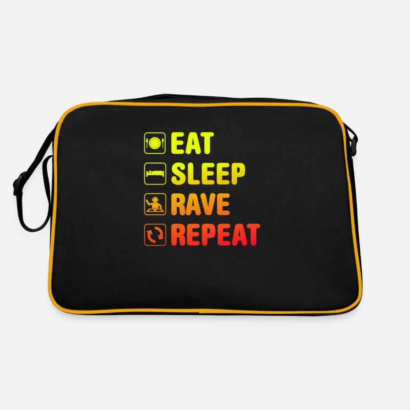 Rave Raver EDM Festival Sort Drôle Sac Retro
