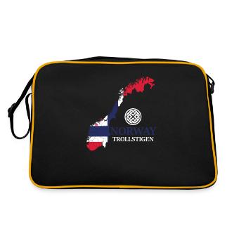 Norwegen Trollstigen Rune Wikinger - Retro Tasche - Schwarz/Gold - Hinten