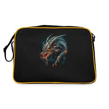 Dragon mystical Lindwurm Monster Monster Monster - Retro Bag - black/gold - Back