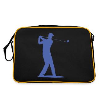 Golfer Silhouette - Tee Golf - Retro Bag - black/gold - Back