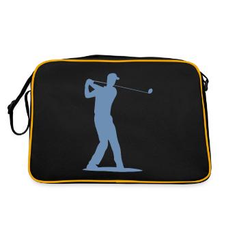 Golfer Silhouette - Tee Golf - Retro Bag - black/gold - Back