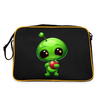 Green Alien Apple: fusion inattendue - Sac Retro - noir/or - Dos