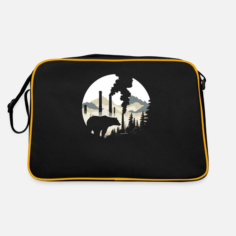Bear Nature Environment Environmental Protection Retro Bag
