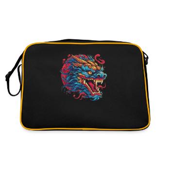 Dragon mystical Lindwurm Monster Monster Monster - Retro Bag - black/gold - Back