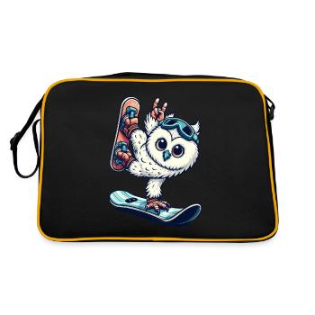 Hibou snowboard harfang des neiges vacances aux sports d'hiver - Sac Retro - noir/or - Dos