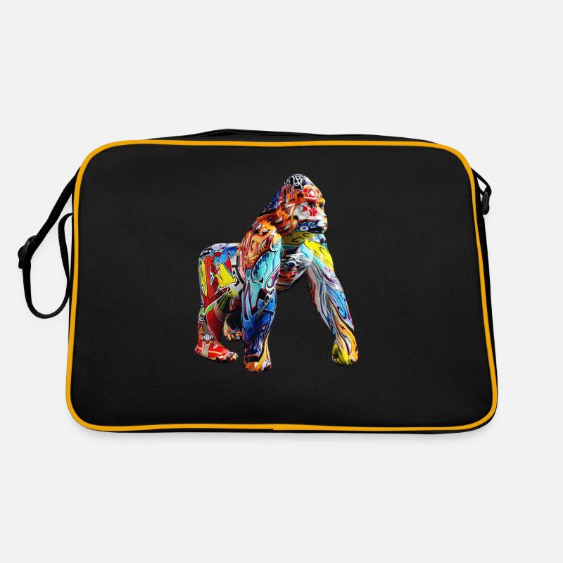 Gorilla Graffiti - Retro Tasche - Schwarz/Gold