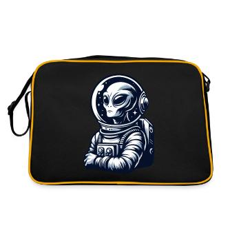 Astronaut meets proud alien - Retro Bag - black/gold - Back