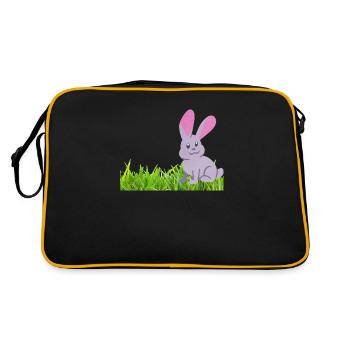 Rabbit on grass - Retro Bag - black/gold - Back