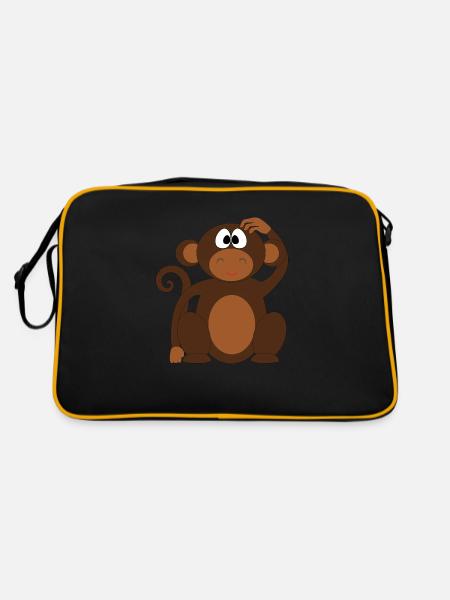 Affe - Retro Tasche - Schwarz/Gold